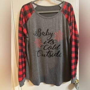 Womens Long Sleeve Christmas Shirt Size XL